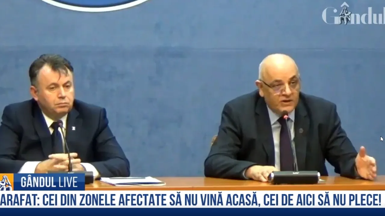 GÂNDUL LIVE. Raed Arafat și Nelu Tătaru, ultimele informații despre coronavirus. Arafat: „A fost constituită o celulă de criză la MAI, privitor la fluxul de la graniță / Forțele armate, forțe de sprijin” / Tătaru: „Ne pregătim pentru scenariile 3 și 4”