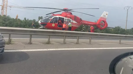 Accident pe Autostrada Soarelui: coliziune între 3 autovehicule. Elicopterul SMURD a preluat un copil grav rănit