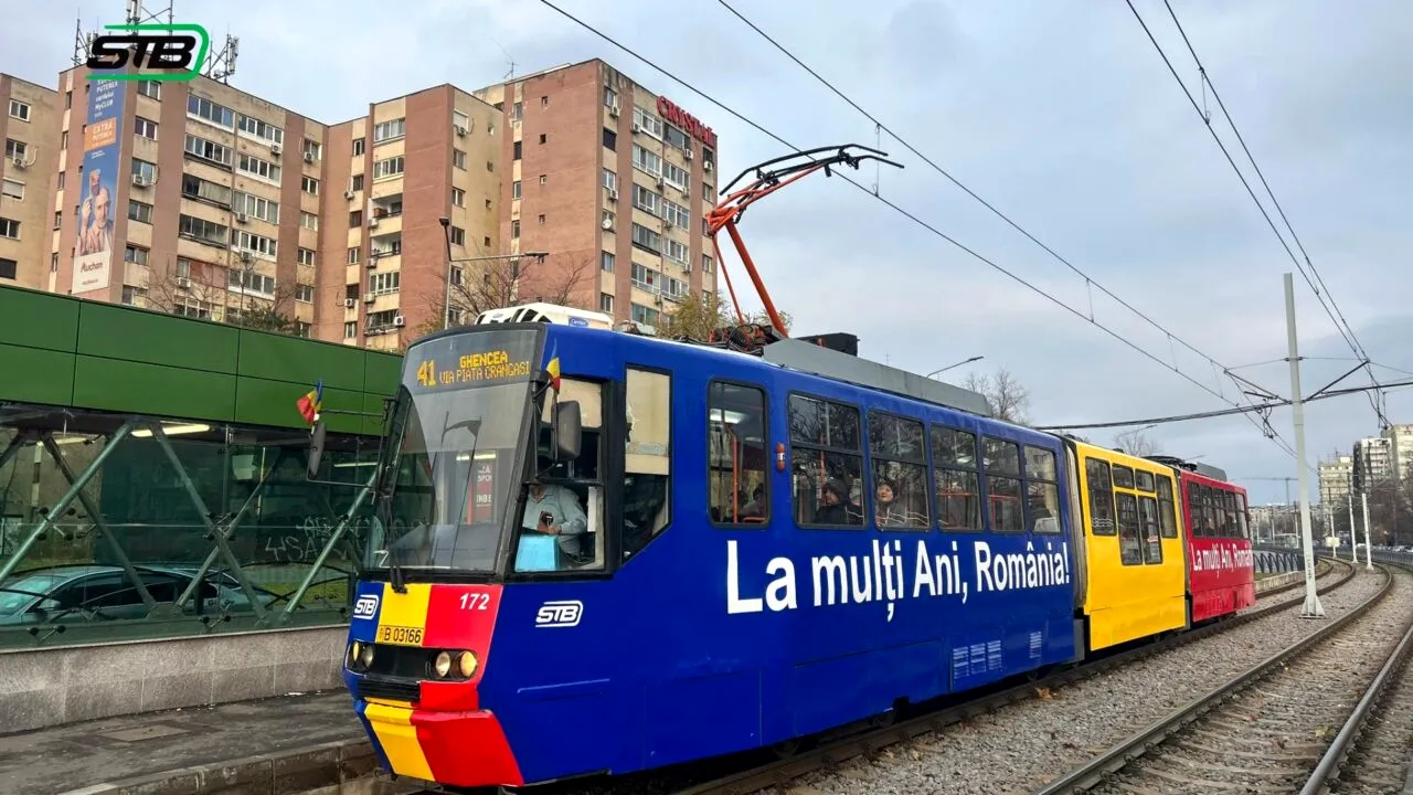 Tramvaiul Tricolor circulă în București de Ziua Națională, pe linia 41