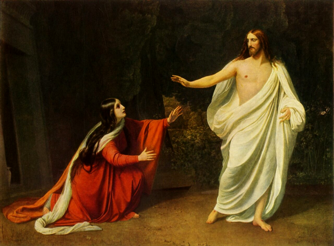 Hristos i se arată Mariei Magdalena, pictură de Aleksandr Ivanov. Sursaa Foto: Profimedia 