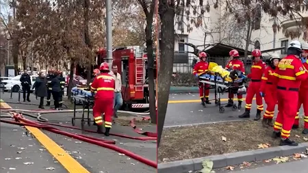 INCENDIU în centrul Capitalei la o clădire veche din Piaţa Romană