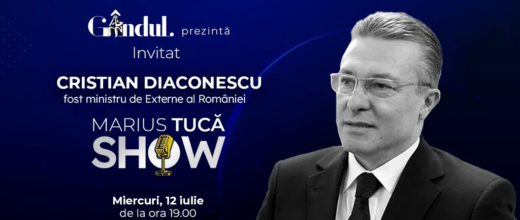 Marius Tucă Show începe miercuri, 12 iulie, de la ora 19.00, live pe gândul.ro. Invitaţi: Cristian Diaconescu, Magda Catone şi Carol Ionescu