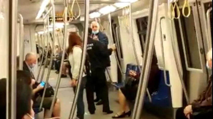 VIDEO. Scandal la metrou, după ce un călător a refuzat să-și pună masca: „Opriți istoria, cobor la stația Doamne ferește!”