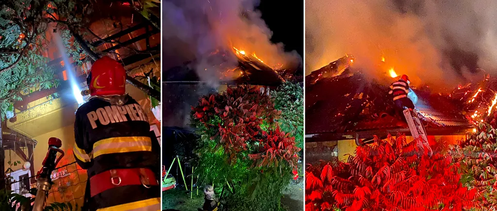 VIDEO | Un pompier din Sibiu a incendiat casa fostei iubite. Locuința a fost distrusă în totalitate de flăcări