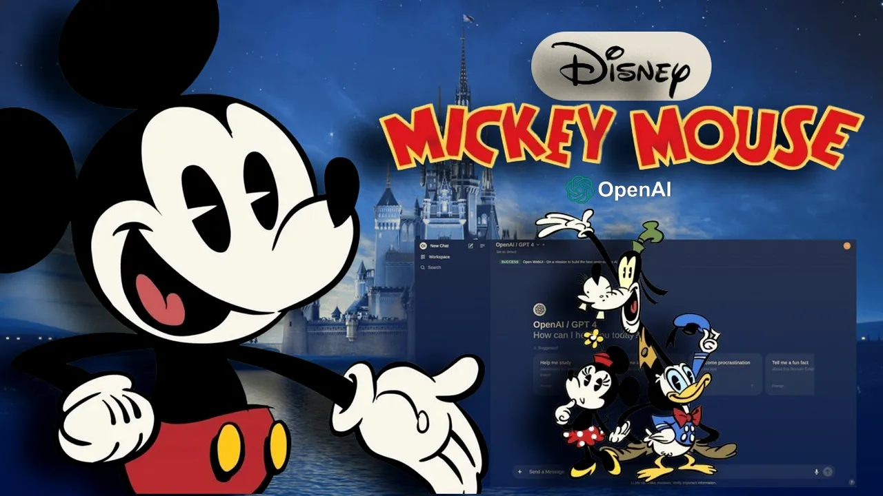 Walt Disney și OpenAI anunță un parteneriat istoric: Personajele iconice Disney ajung în videoclipuri generate de A.I. prin Sora