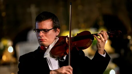 Violonistul Alexandru Tomescu și actorul Mircea Albulescu, împreună pe scena Sălii Radio