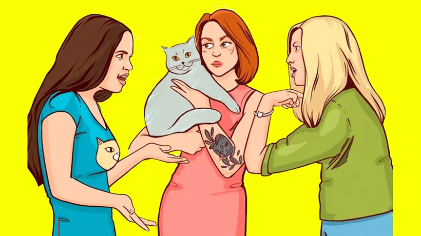 Test de logică | În această IMAGINE sunt 3 femei. Care dintre ele e stăpâna pisicii?