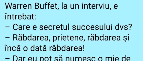 BANCUL ZILEI | Secretul succesului lui Warren Buffett