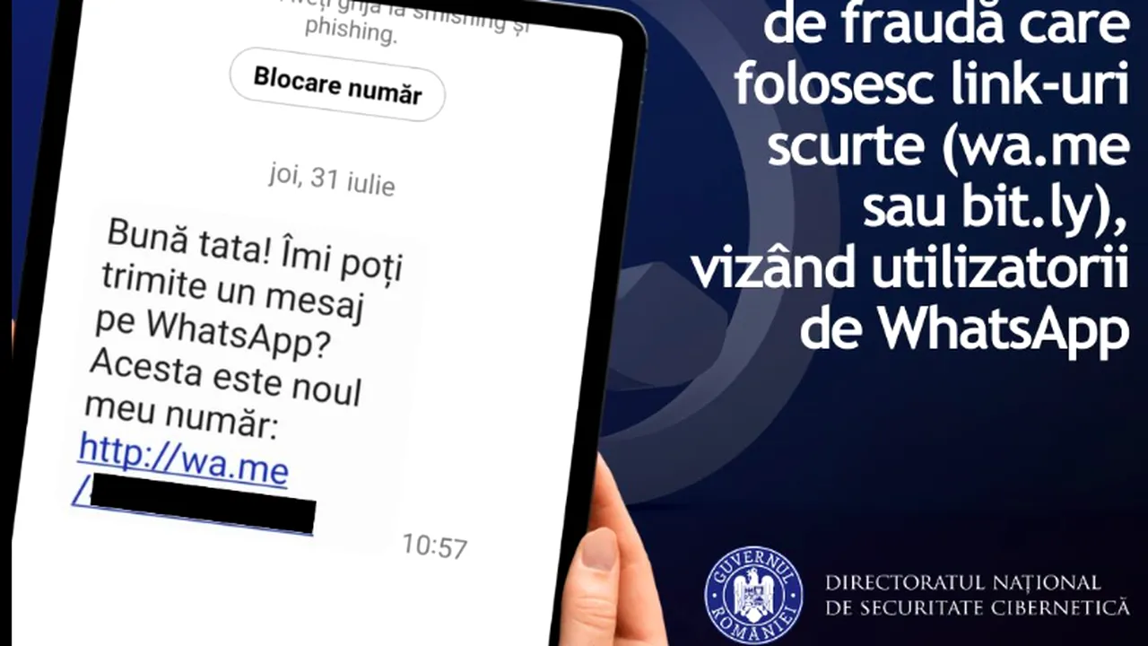 Avertisment asupra tentativelor de fraudă pe WhatsApp