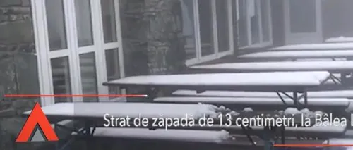 Strat de zăpadă de 13 centimetri la BÂLEA LAC