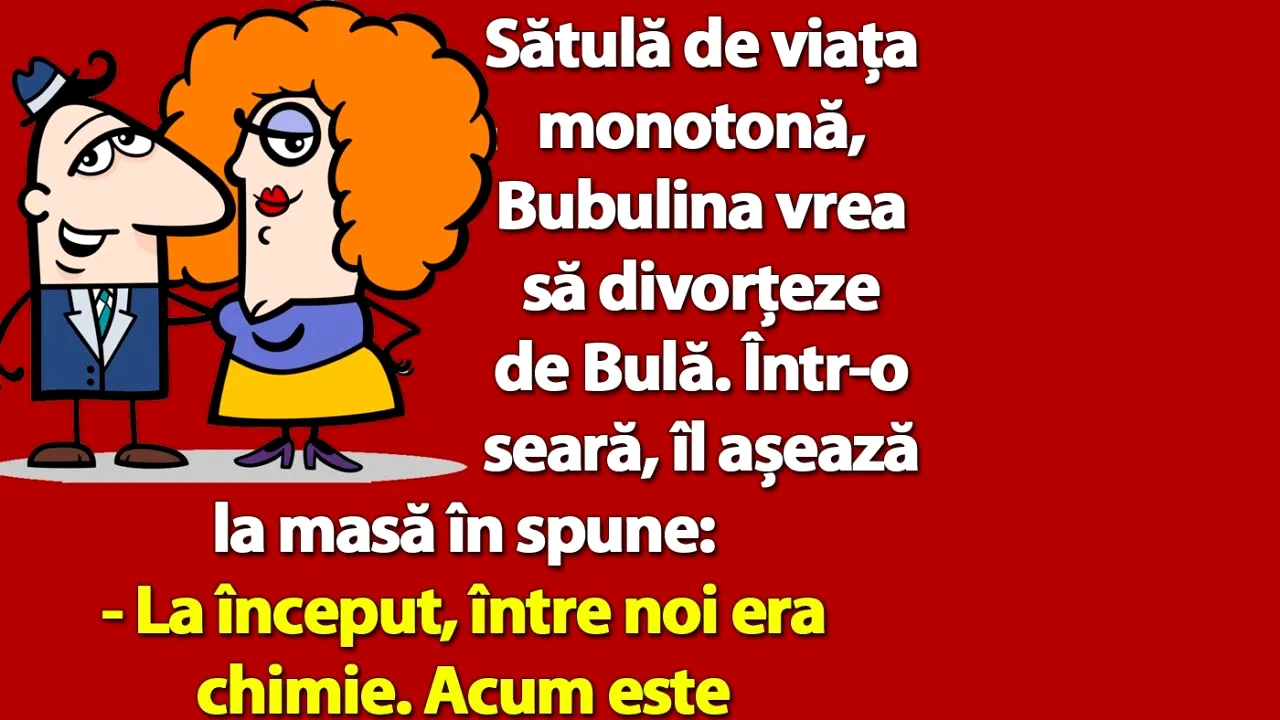 BANC | Bubulina vrea să divorțeze de Bulă: 
