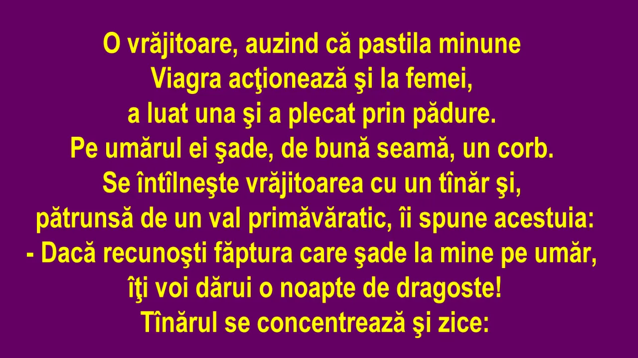 BANC | O vrăjitoare cumpără Viagra