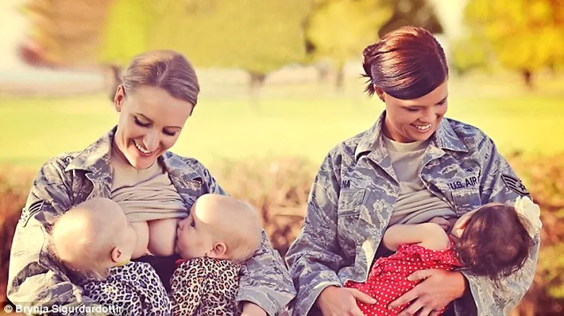 Fotografii cu femei din armata SUA care alăptează în public au stârnit controverse pe internet