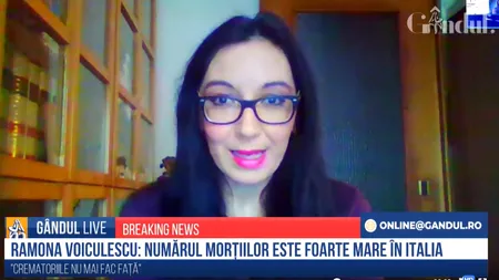 GÂNDUL LIVE. Ramona Voiculescu despre convoiul cu sicrie din Italia „ Sunt imagini care sufocă”