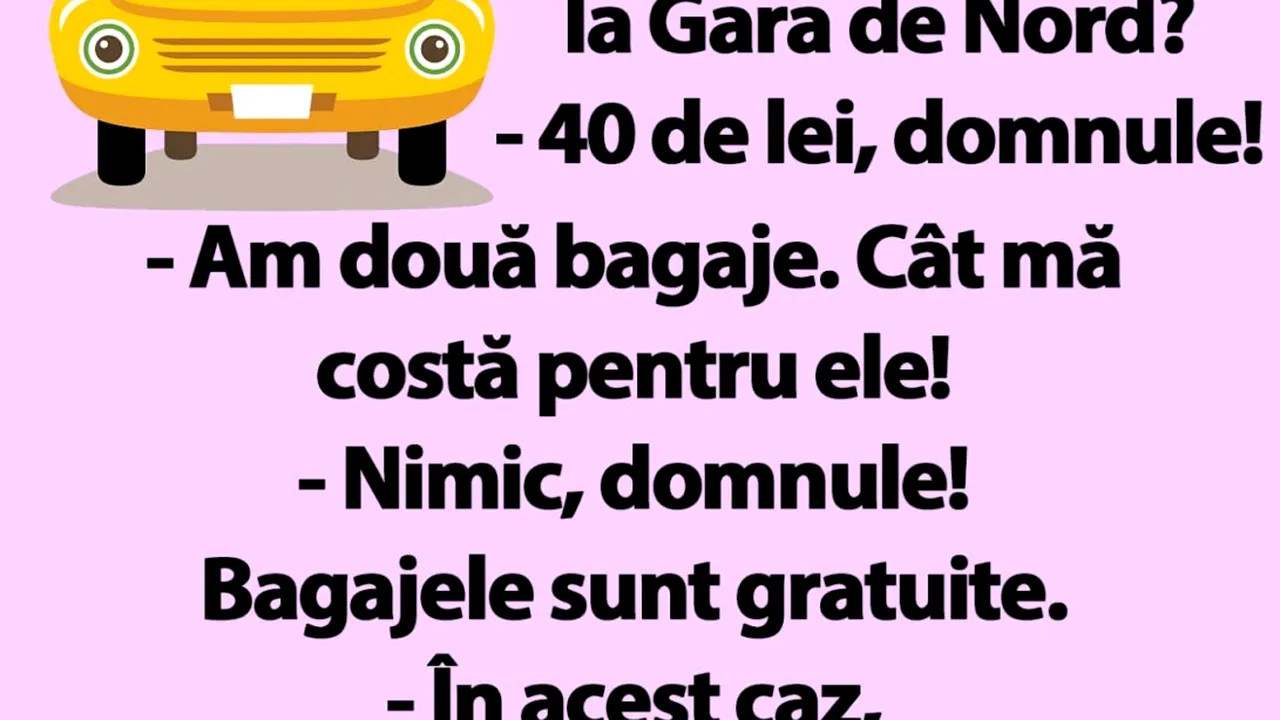 BANC | Bulă îl întreabă pe taximetrist: 