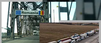 VIDEO | Circulaţia pe Podul Giurgiu-Ruse se desfăşoară pe o singură bandă, până pe 22 decembrie. Camioanele așteaptă la frontieră și șase ore