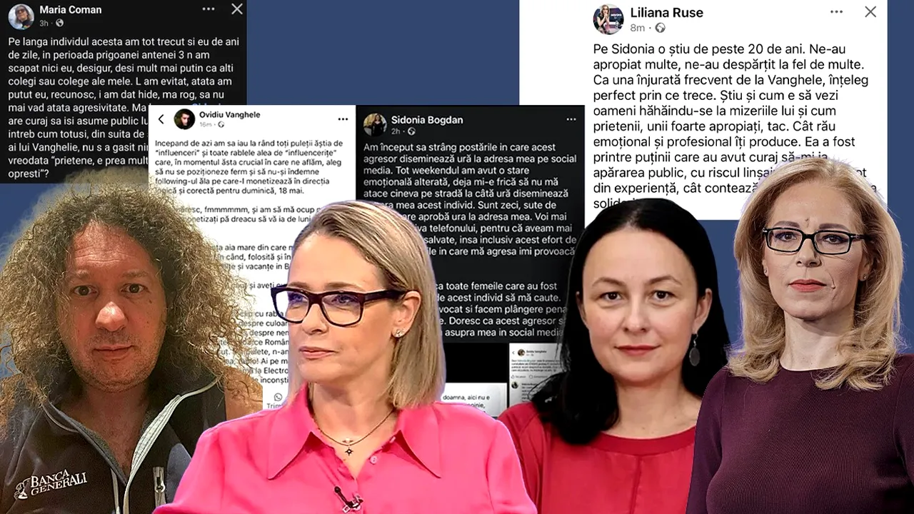 Scandalul dintre jurnaliștii Sidonia Bogdan și Ovidiu Vanghele ia amploare. În apărarea Sidoniei sar Lili Ruse, de la Digi24 și Maria Coman de la Antena 3. 
