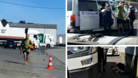Un șofer român a devastat o parcare belgiană, după ce soția l-a înșelat cu un ceh: „Când bea, calcă pe cadavre