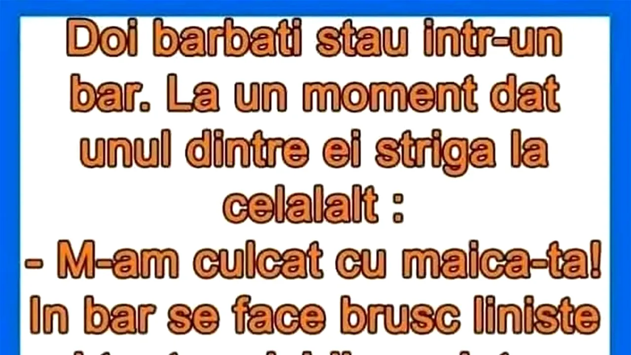 BANC | Doi bărbați stau într-un bar