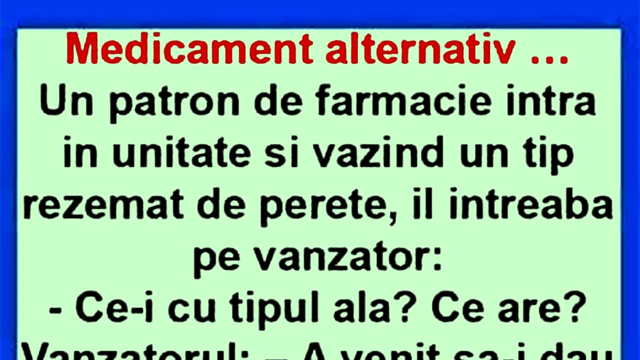 Bancul de joi | Medicament alternativ