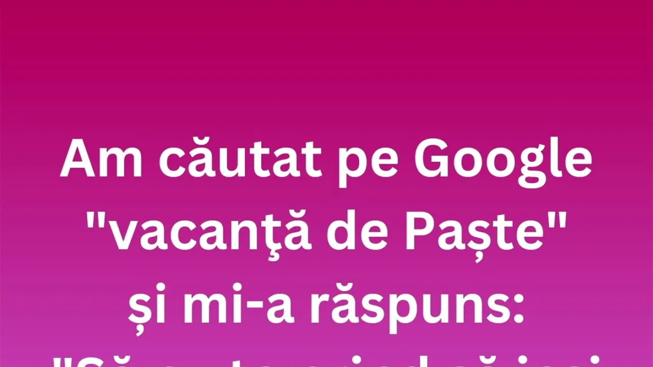 Bancul de duminică | Vacanță de Paște