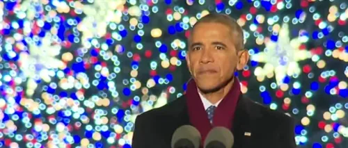 Obama a aprins pentru ultima dată luminițele în bradul de Crăciun de la Casa Albă. VIDEO 