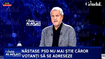 Năstase își critică fostul partid: PSD nu mai știe cărui electorat să se adreseze/Pensionarii de azi sunt votanții lui Băsescu de ieri