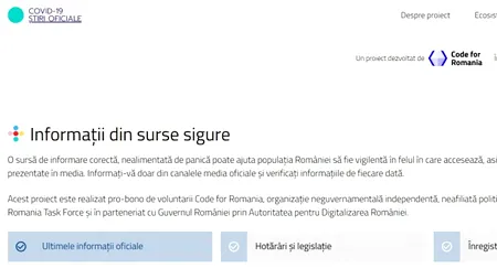 CORONAVIRUS. Guvernul a lansat platforma online COVID-19 Știri Oficiale