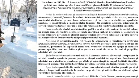 BOR vrea să elimine concurența cimitirelor private care 