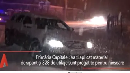 Primăria Capitalei a intervenit în prima noapte de NINSOARE cu 328 de utilaje și material antiderapant