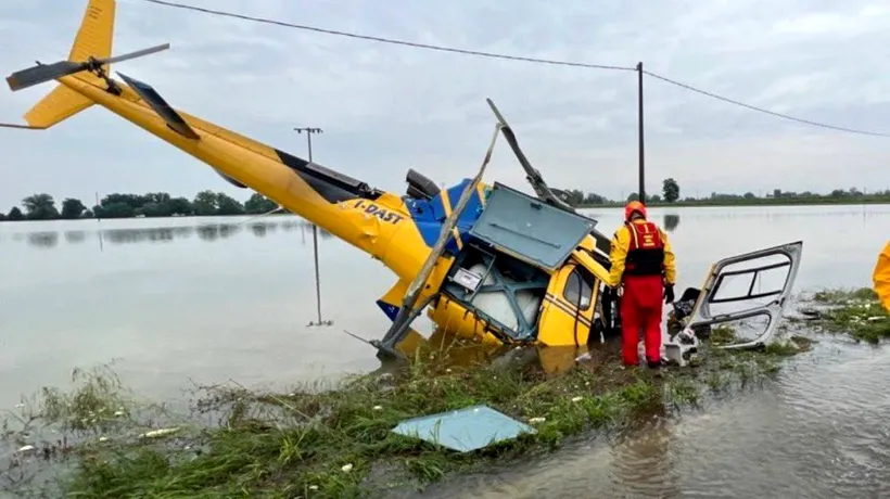 Elicopter aflat în timpul operațiunilor de salvare, PRĂBUȘIT în Italia! Patru persoane au ajuns la spital