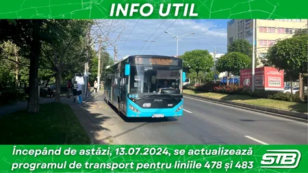 Anunț de la STB. Traseul a două linii de autobuz va fi modificat din cauza lucrărilor