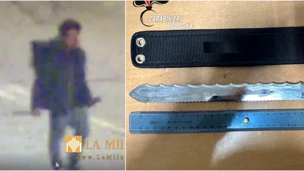 Teroare într-un mall din Italia. Un român, înarmat cu un pumnal de 30 de cm, a amenințat clienții și i-a atacat pe polițiști