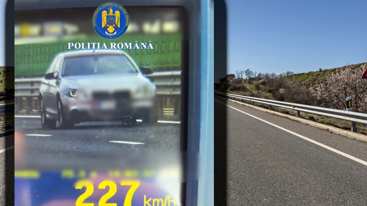 Ce amendă a primit un șofer care a rulat cu 227 km/h pe A0, în zona Corbeanca. Cum l-au sancționat polițiștii