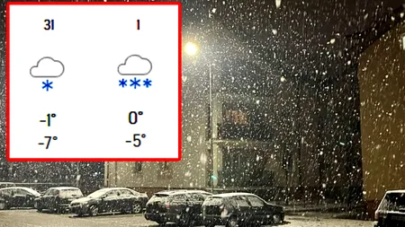 Singurul oraș din România în care ninge de Revelion, potrivit meteorologilor Accuweather