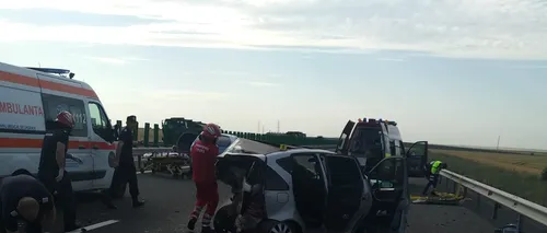 Accident rutier grav pe Autostrada Soarelui: Un mort și șase răniți în urma coliziunii - FOTO / Traficul a fost reluat