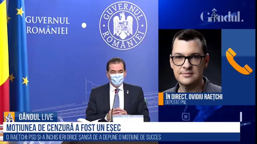 Ovidiu Raețchi, deputat PNL, la GÂNDUL LIVE: S-au făcut de râs! PSD-ul și-a închis posibilitatea de a depune orice moțiune de cenzură de succes - VIDEO