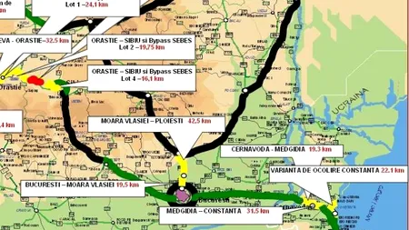 HARTA AUTOSTRĂZILOR ÎN EXECUȚIE. Câți kilometri de autostradă promite ministerul Transporturilor că vor fi gata în 2013