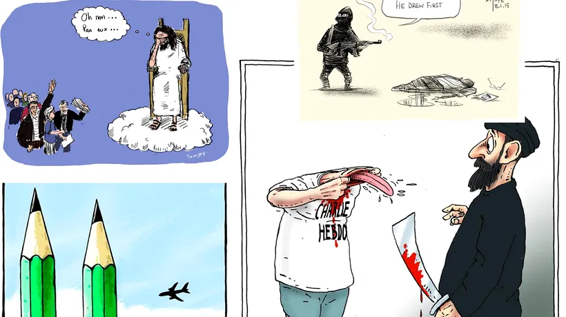 20 de caricaturi-omagiu pentru victimele atentatului de la Charlie Hebdo
