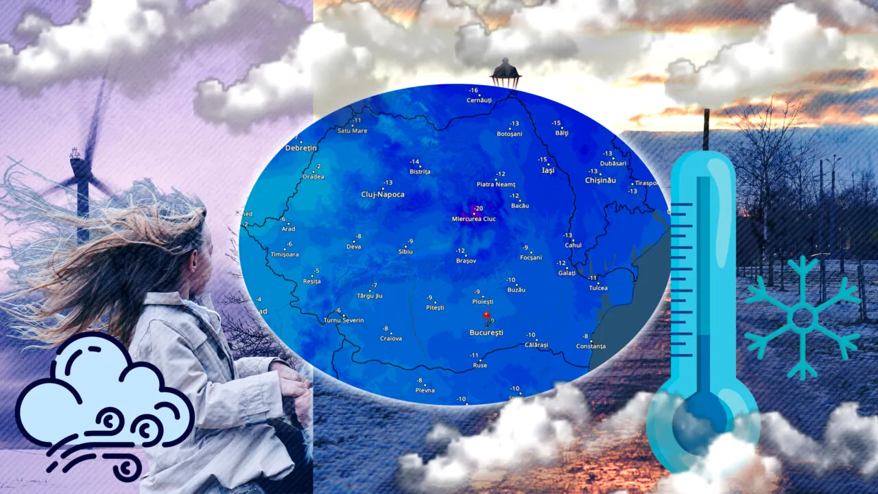 Ger de crapă pietrele în România, ca în iernile de altădată. ANM, informare meteo de ultimă oră, valabilă până joi, temperaturi minime de -20°C