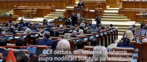 CCR dezbate sesizarea lui Iohannis despre modificarea Statutului parlamentarilor
