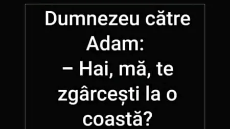 BANCUL ZILEI | Dumnezeu către Adam: „Te zgârcești la o coastă?”