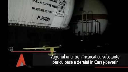 Un vagon de tren încărcat cu substanțe PERICULOASE a deraiat în Caraș-Severin
