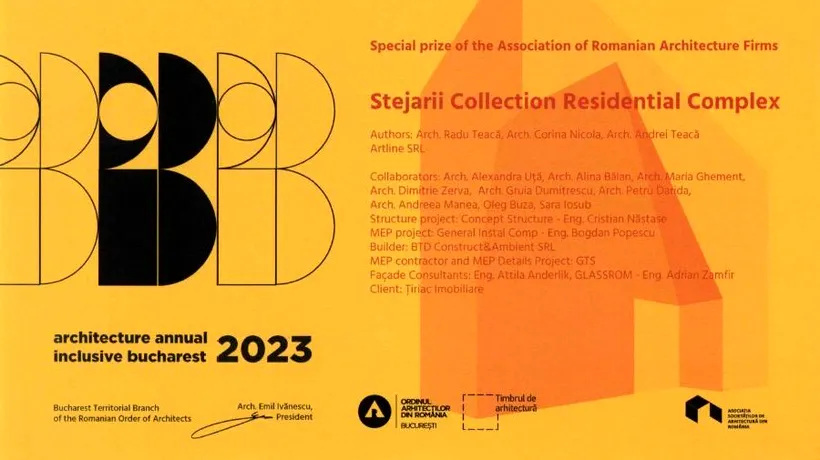 Stejarii Collection a fost distins cu Premiul special al Asociației Societăților de Arhitectură din România, la Anuala de Arhitectură București 2023