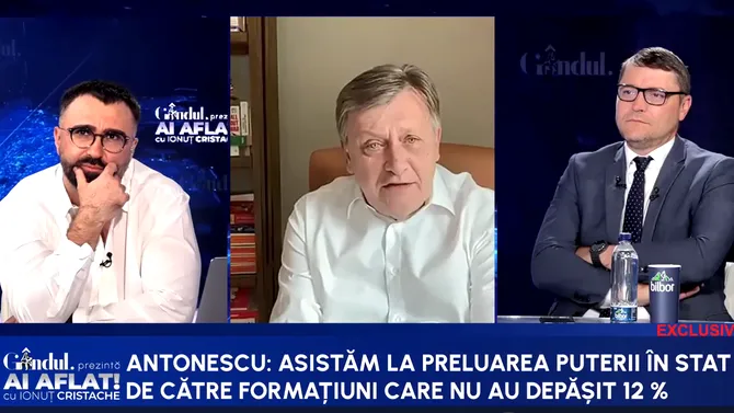 Crin Antonescu: Asistăm la preluarea PUTERII de formațiuni care nu au depășit 12-13%