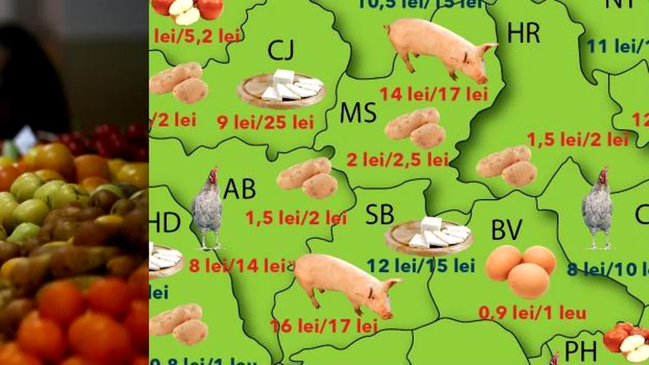 HARTA ALIMENTELOR. Cu cât ar trebui să se scumpească mâncarea de bază. Care sunt CELE MAI COSTISITOARE JUDEȚE