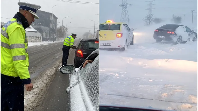 Cod roșu de viscol și ninsoare în sud-estul României/A2 București - Constanța, ÎNCHISĂ!