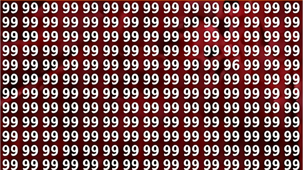 Iluzie optică virală | În doar 7 secunde, găsiți numărul 96 ascuns printre 99