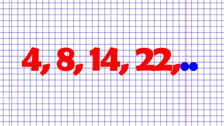 Test IQ | Completați următorul număr în seria 4, 8, 14, 22