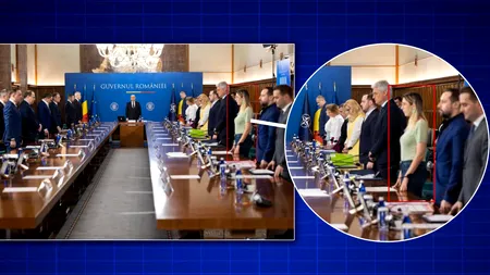 Ministra Diana Buzoianu, în blugi și tricou la momentul de reculegere pentru Mircea Lucescu, de la Guvern